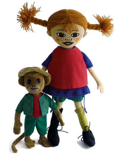 Pippi och herr Nilsson docka i presentkartong
