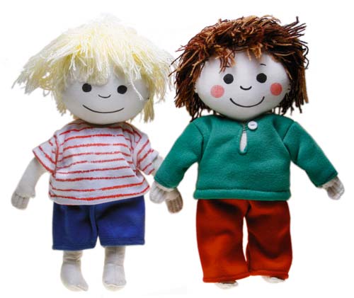 Totte docka och Emma dockor i tyg