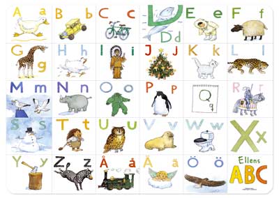 Ellens ABC, alfabets tallriksunderlägg