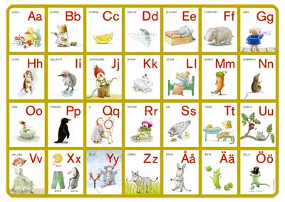 ABC sa Lilla t, alfabets tallriksunderlägg