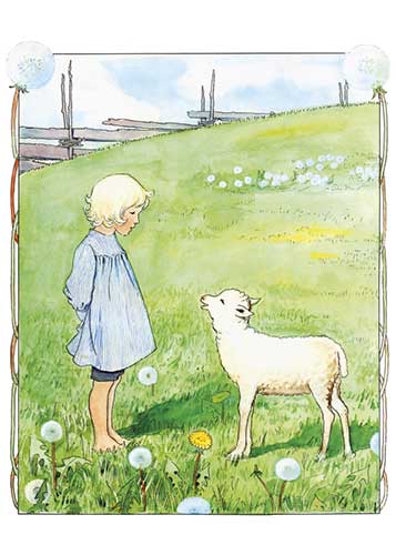 Bä bä vita lamm affisch av Elsa Beskow